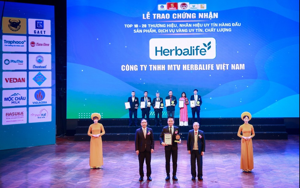 Herbalife Việt Nam đạt giải thưởng “Thương hiệu, nhãn hiệu uy tín hàng đầu Việt Nam” 2025
