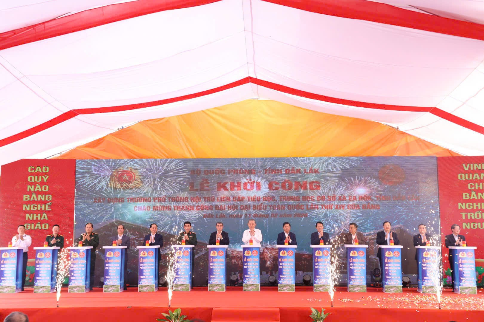 Tổng Bí thư Tô Lâm dự lễ khởi công Trường Phổ thông nội trú liên cấp vùng biên giới