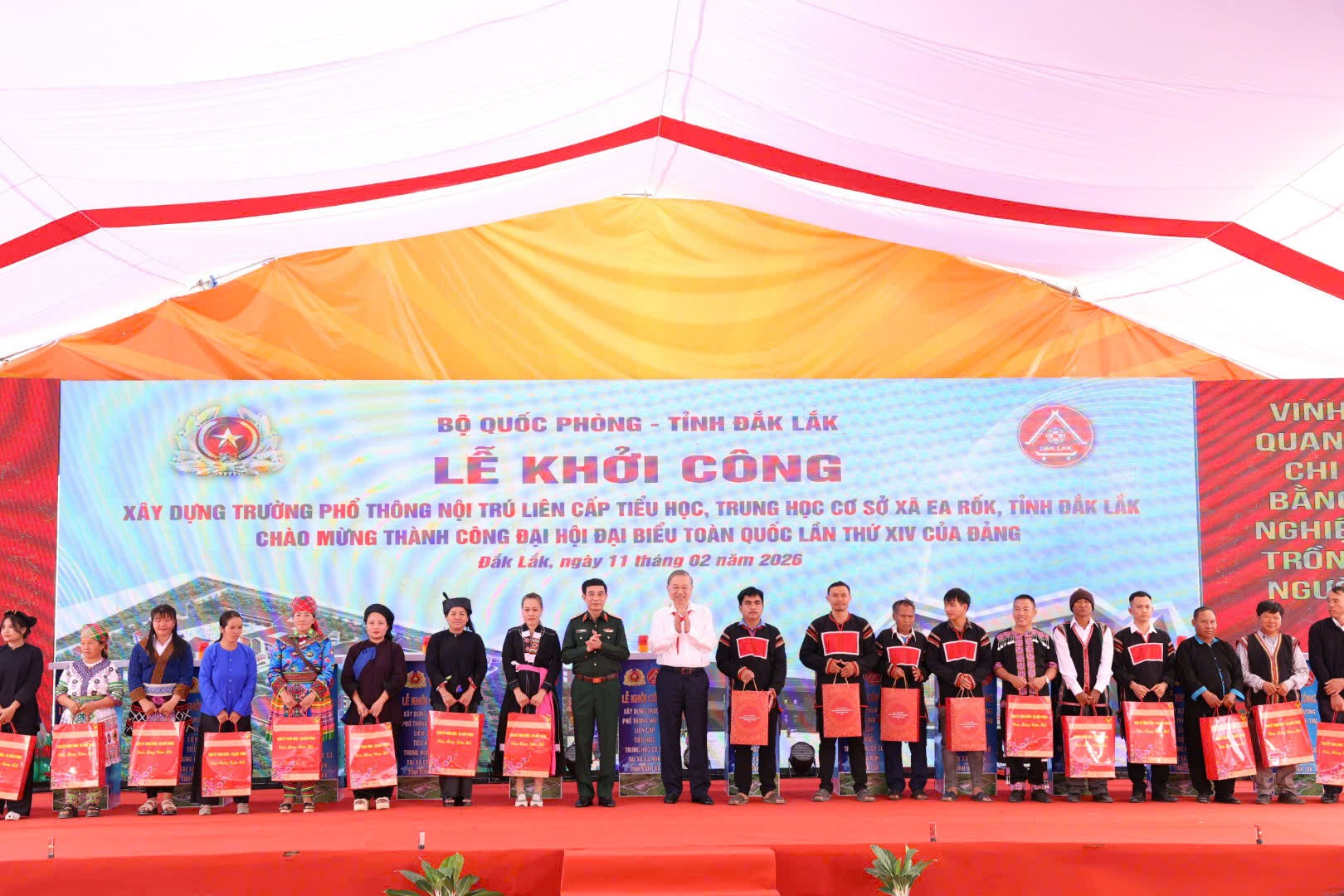 Tổng Bí thư Tô Lâm dự lễ khởi công Trường Phổ thông nội trú liên cấp vùng biên giới