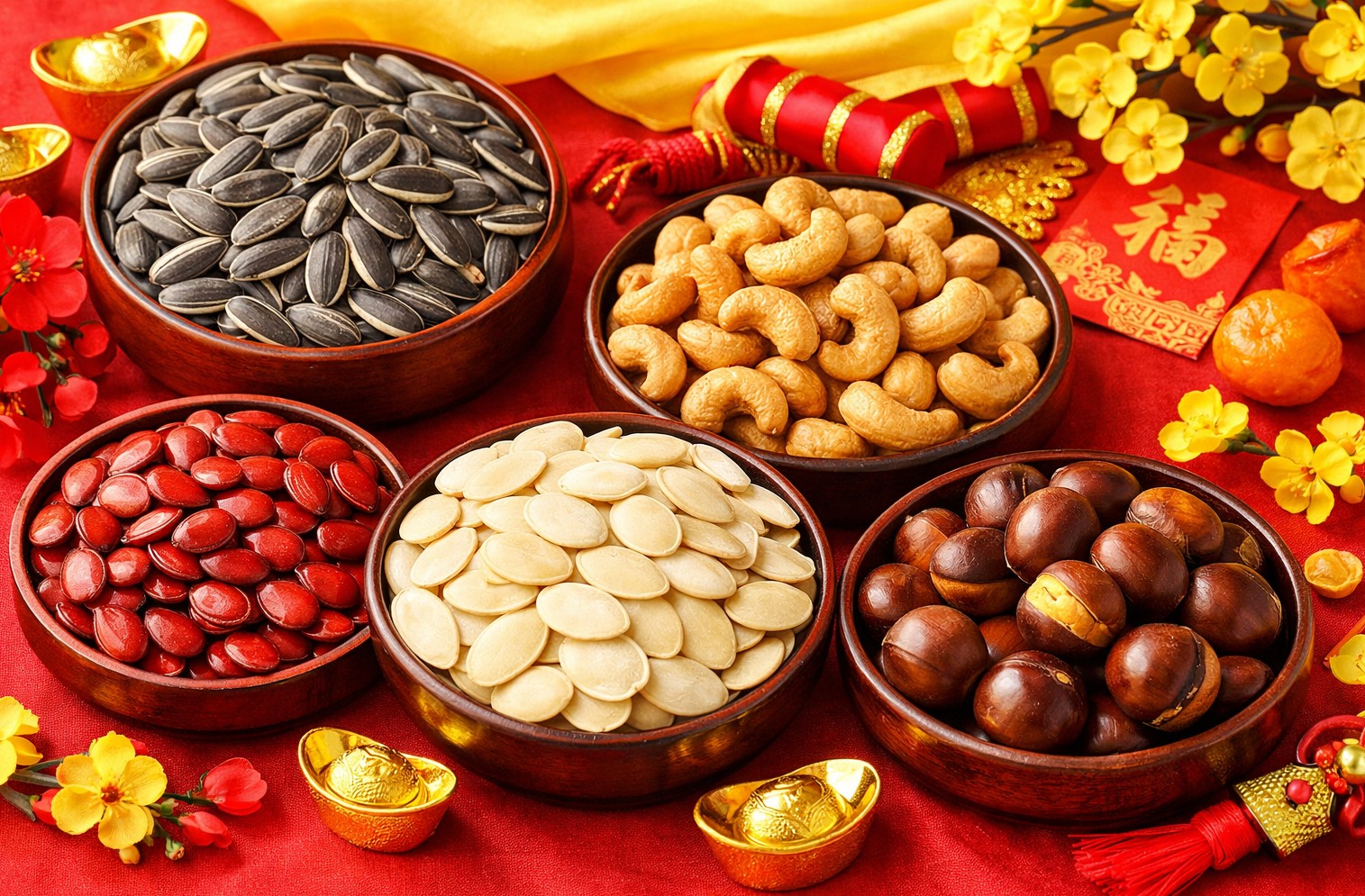 Lợi ích sức khỏe của các loại hạt ngày Tết theo y học cổ truyền