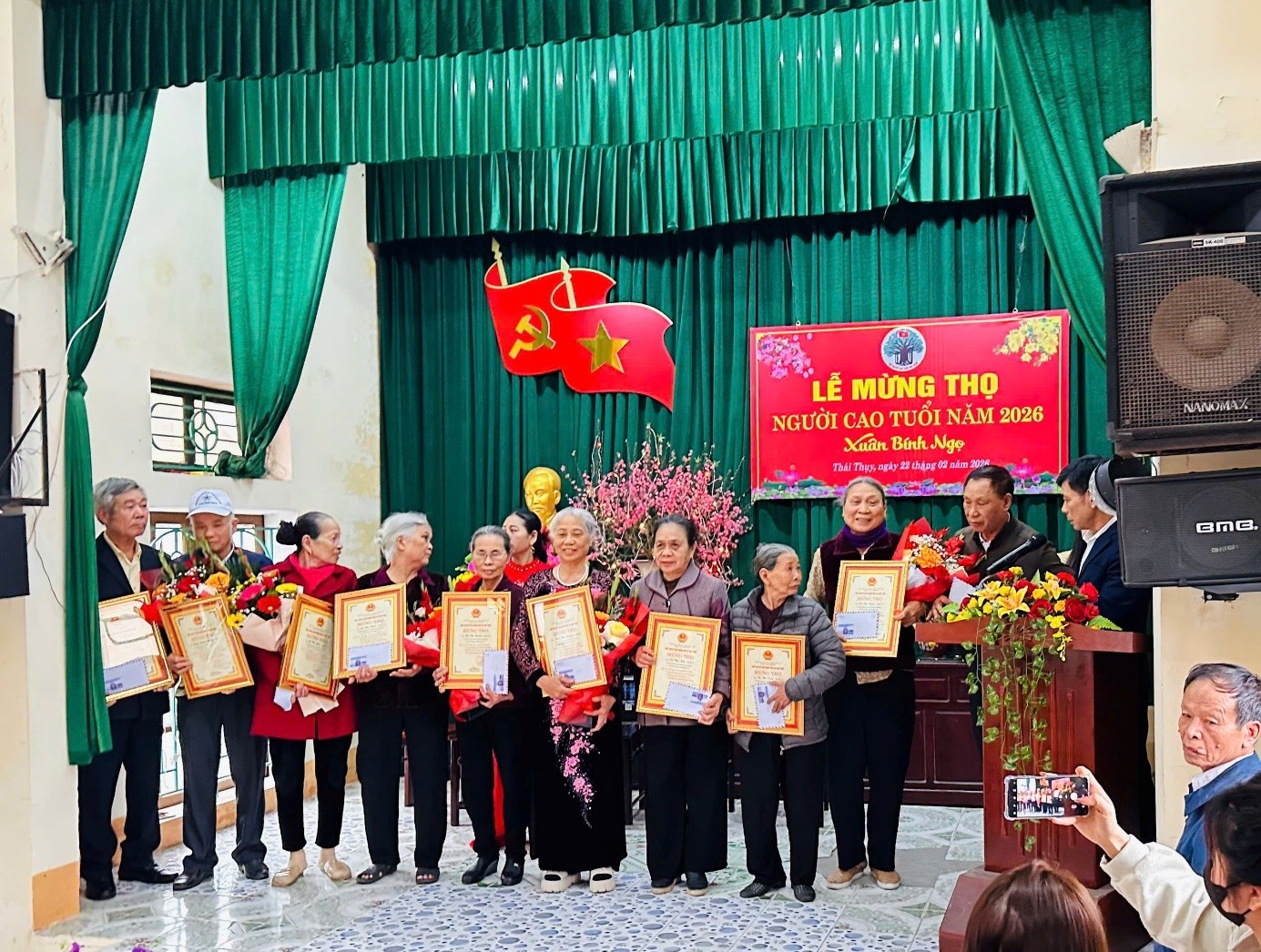 Lễ mừng thọ Người cao tuổi thôn Mai Diêm Xuân Bính Ngọ 2026 diễn ra trang trọng, ấm áp