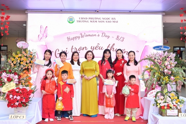 Chuỗi hoạt động ý nghĩa Chào mừng ngày Quốc tế Phụ nữ 8/3 của các bé lớp C1 - Trường Mầm non Sao Mai