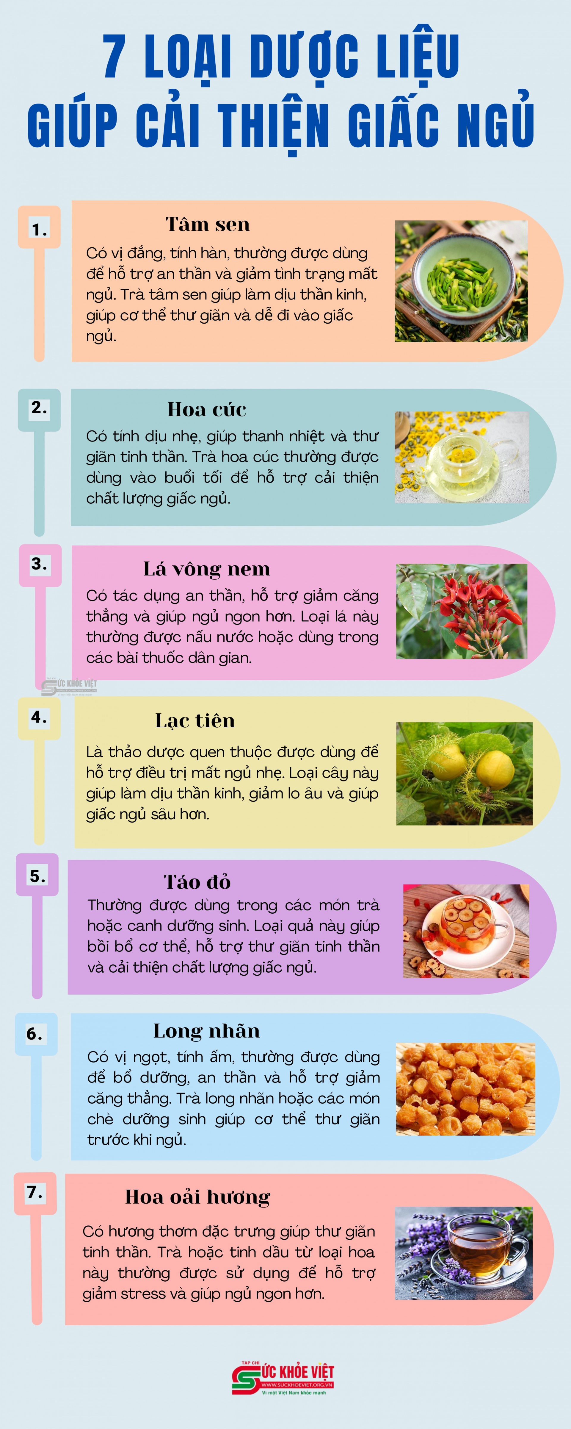 [Infographic] 7 loại thảo dược giúp cải thiện giấc ngủ