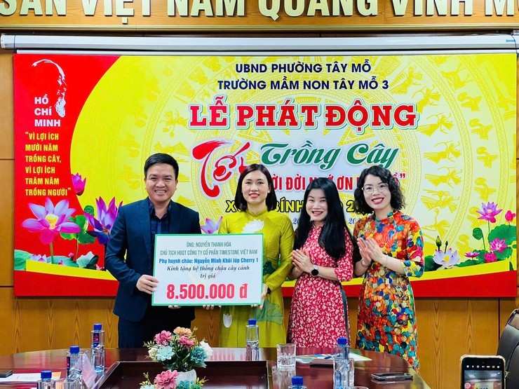Hà Nội: Trường Mầm non Tây Mỗ 3 lan tỏa thông điệp sống đẹp từ “Tết trồng cây”