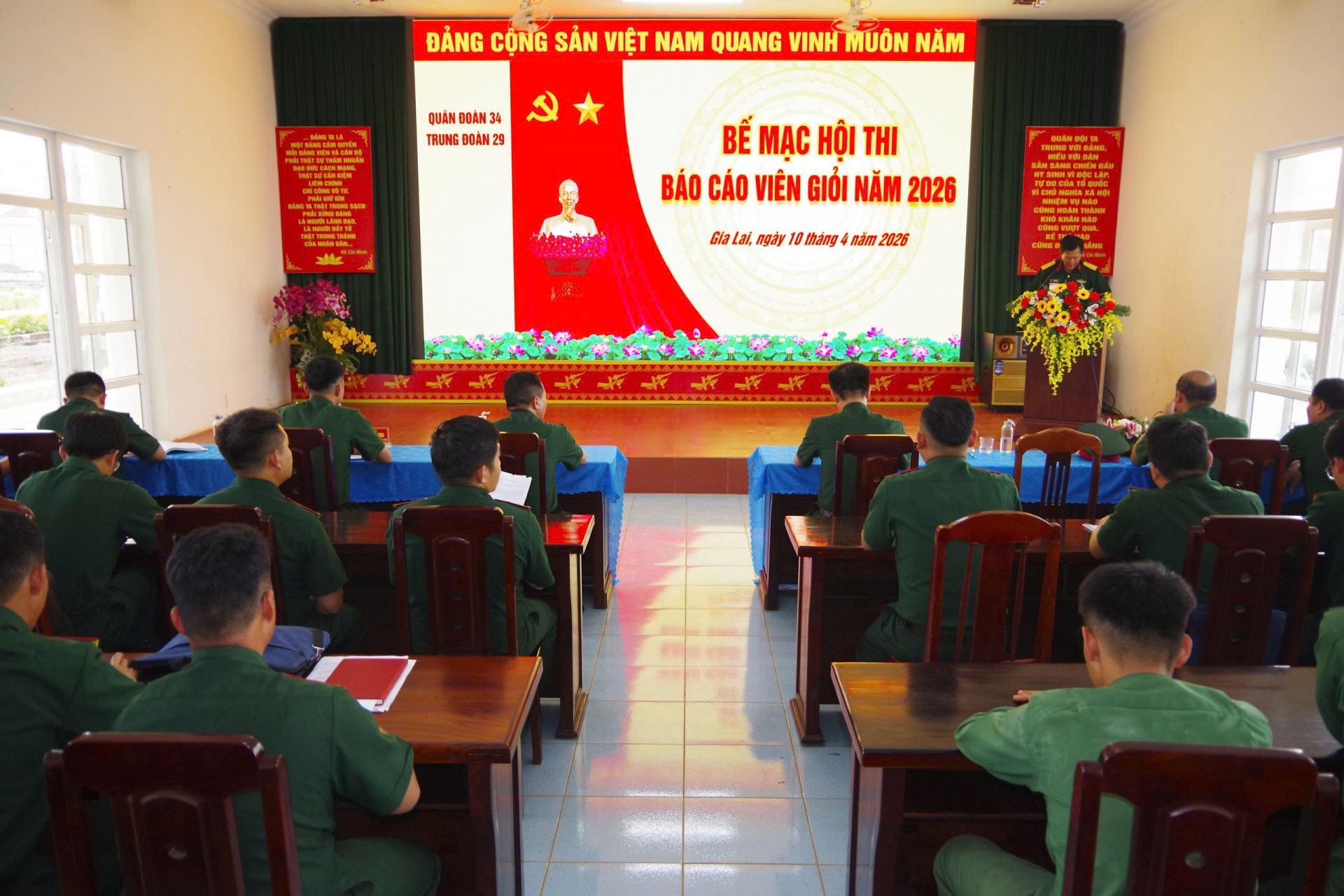 Gia Lai: Trung đoàn Thông tin 29 tổ chức thành công Hội thi Báo cáo viên giỏi năm 2026 Gia Lai: Trung đoàn Thông tin 29 tổ chức thành công Hội thi Báo cáo viên giỏi năm 2026