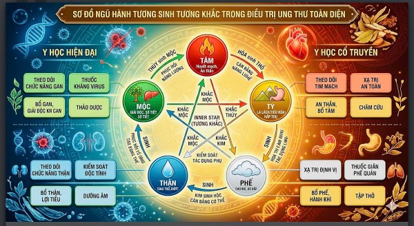 Phác đồ Ngũ hành sinh hóa hỗ trợ điều trị ung thư – hóa trị đa đích từ hợp chất thiên nhiên