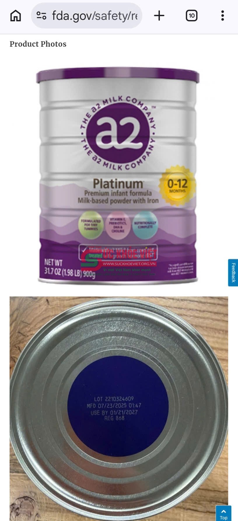 Cảnh báo khẩn: Thu hồi 3 lô sữa bột công thức a2 Platinum Premium cho trẻ 0-12 tháng tuổi nhiễm độc tố vi khuẩn Cảnh báo khẩn: Thu hồi 3 lô sữa bột công thức a2 Platinum Premium cho trẻ 0-12 tháng tuổi nhiễm độc tố vi khuẩn