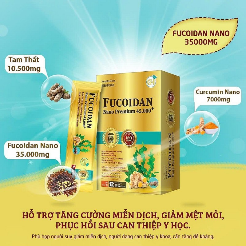 Fucoidan Nano Premium 45.000 + - Khác biệt đến từ công thức mạnh mẽ và hàm lượng tối ưu