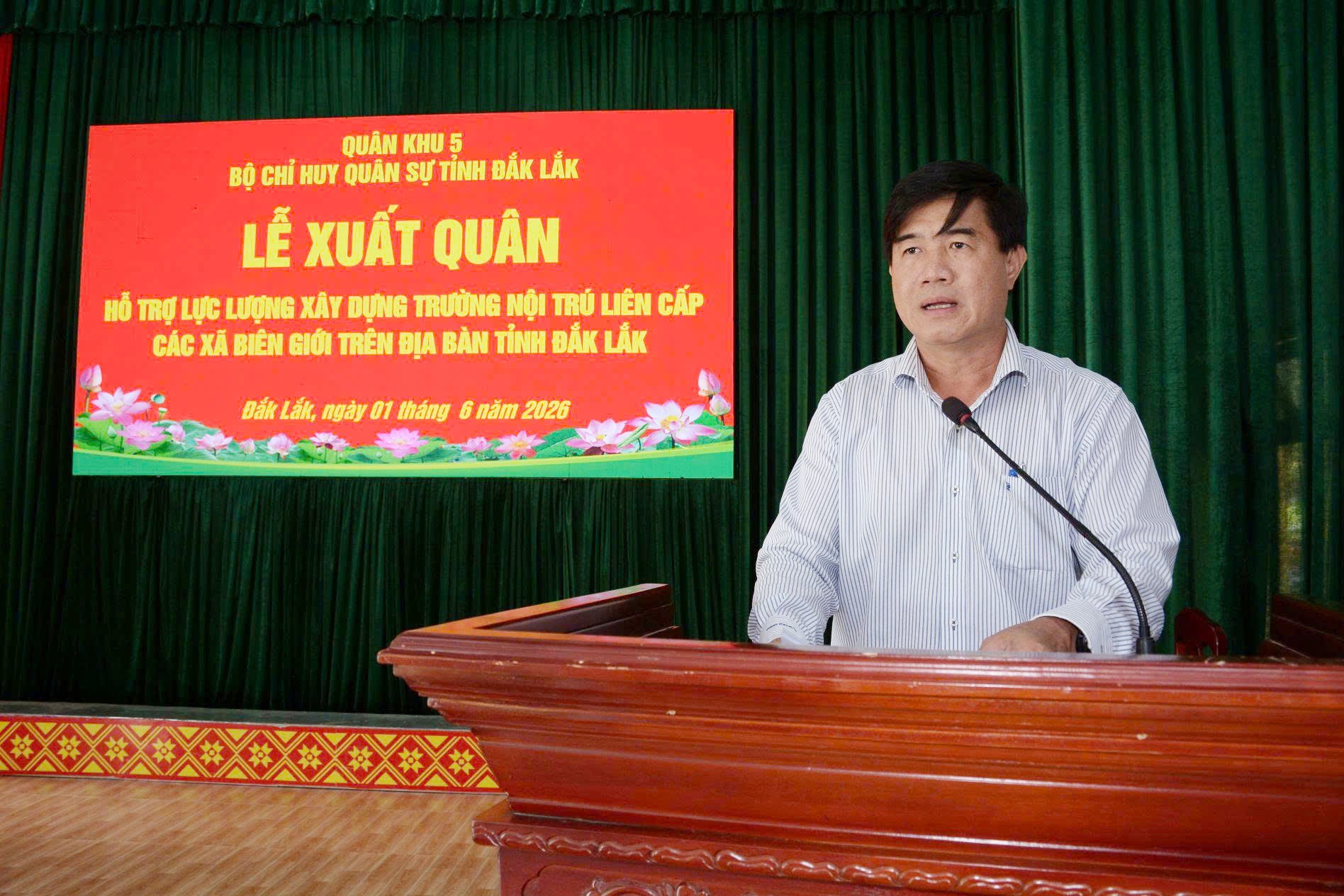 Bộ CHQS tỉnh Đắk Lắk xuất quân hỗ trợ xây dựng trường nội trú liên cấp các xã biên giới Bộ CHQS tỉnh Đắk Lắk xuất quân hỗ trợ xây dựng trường nội trú liên cấp các xã biên giới