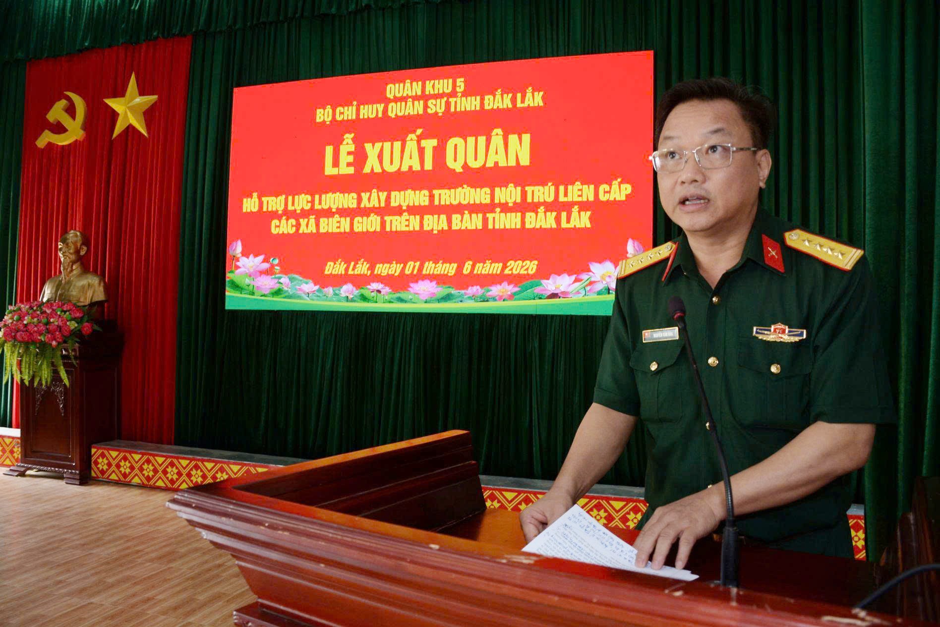 Bộ CHQS tỉnh Đắk Lắk xuất quân hỗ trợ xây dựng trường nội trú liên cấp các xã biên giới Bộ CHQS tỉnh Đắk Lắk xuất quân hỗ trợ xây dựng trường nội trú liên cấp các xã biên giới