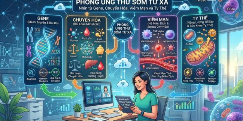 Phòng ung thư sớm từ xa: Nhìn từ gene, chuyển hóa, viêm mạn và ty thể