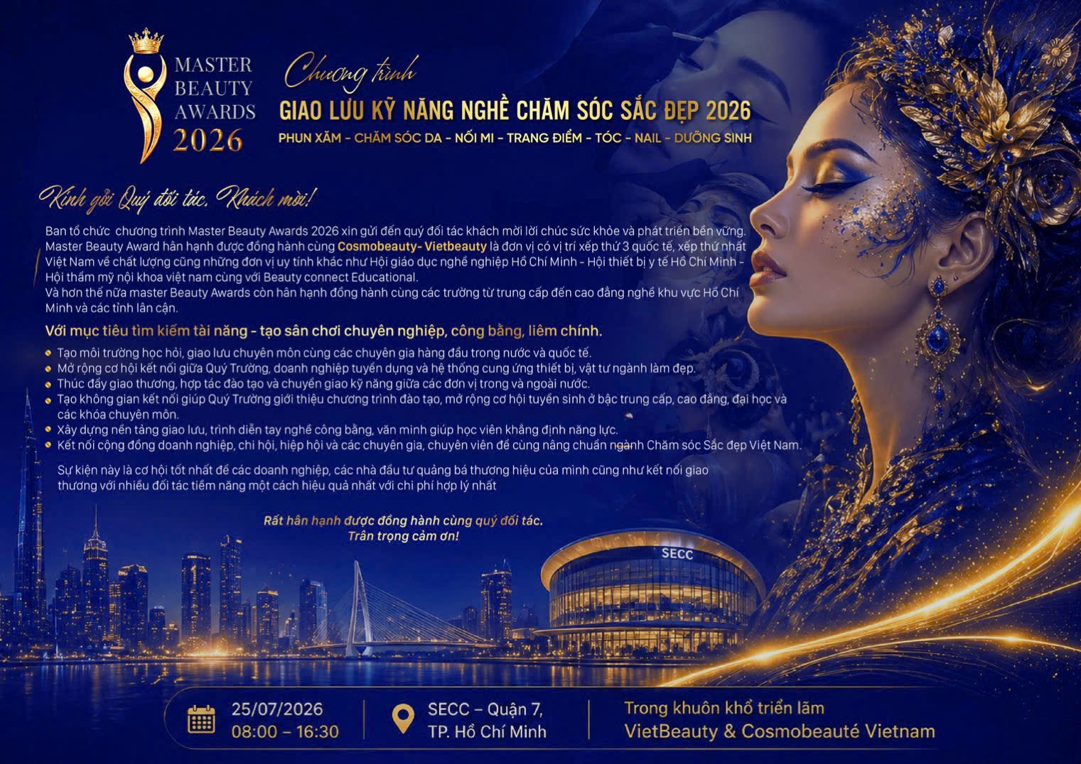 TP.HCM: Giao lưu tay nghề chăm sóc da, dưỡng sinh Đông y trong chuỗi hoạt động Master Beauty Awards 2026