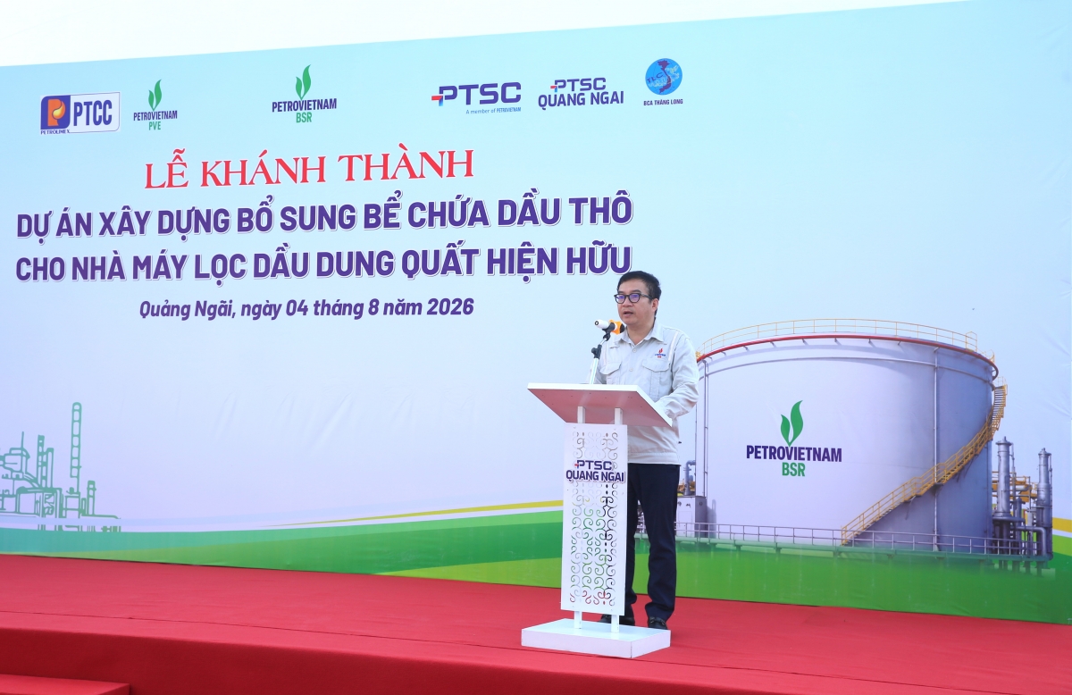 Tổng Giám đốc BSR Nguyễn Việt Thắng: Việc tăng thêm bồn chứa dầu thô giúp Tổng công ty chủ động hơn trong điều hành sản xuất và bảo đảm nguồn nguyên liệu, đồng thời có thêm không gian chứa dầu thô, góp phần bảo đảm an ninh năng lượng quốc gia.