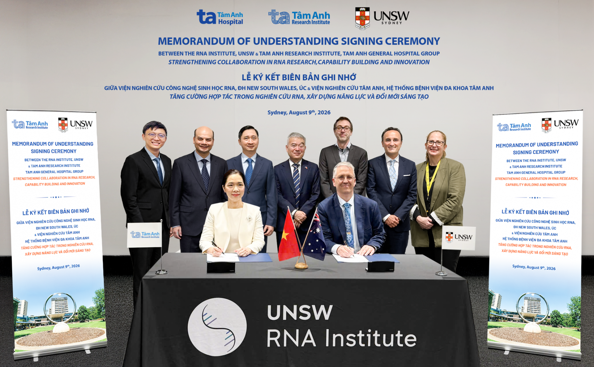 Tâm Anh & Viện RNA UNSW (Australia) hợp tác phát triển nền tảng công nghệ RNA tiềm năng của vắc xin ung thư, thuốc sinh học thế hệ mới