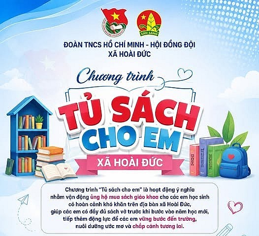 Lan tỏa tình yêu thương trước năm học mới: Lễ phát động chương trình "Tủ sách cho em" tại xã Hoài Đức