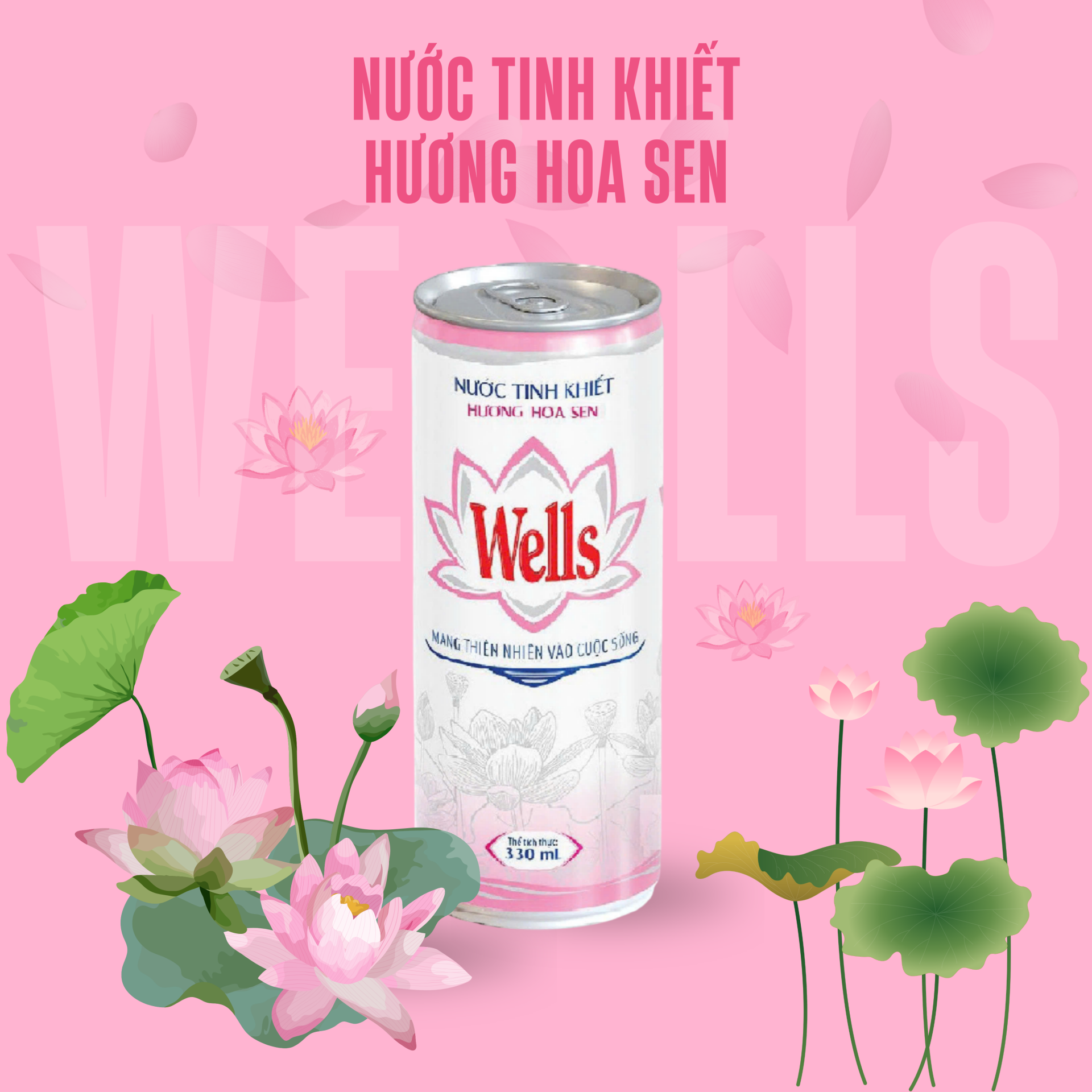 Nước tinh khiết Wells Hương Hoa Sen – Lựa chọn thanh sạch, trang nghiêm cho mâm lễ cúng
