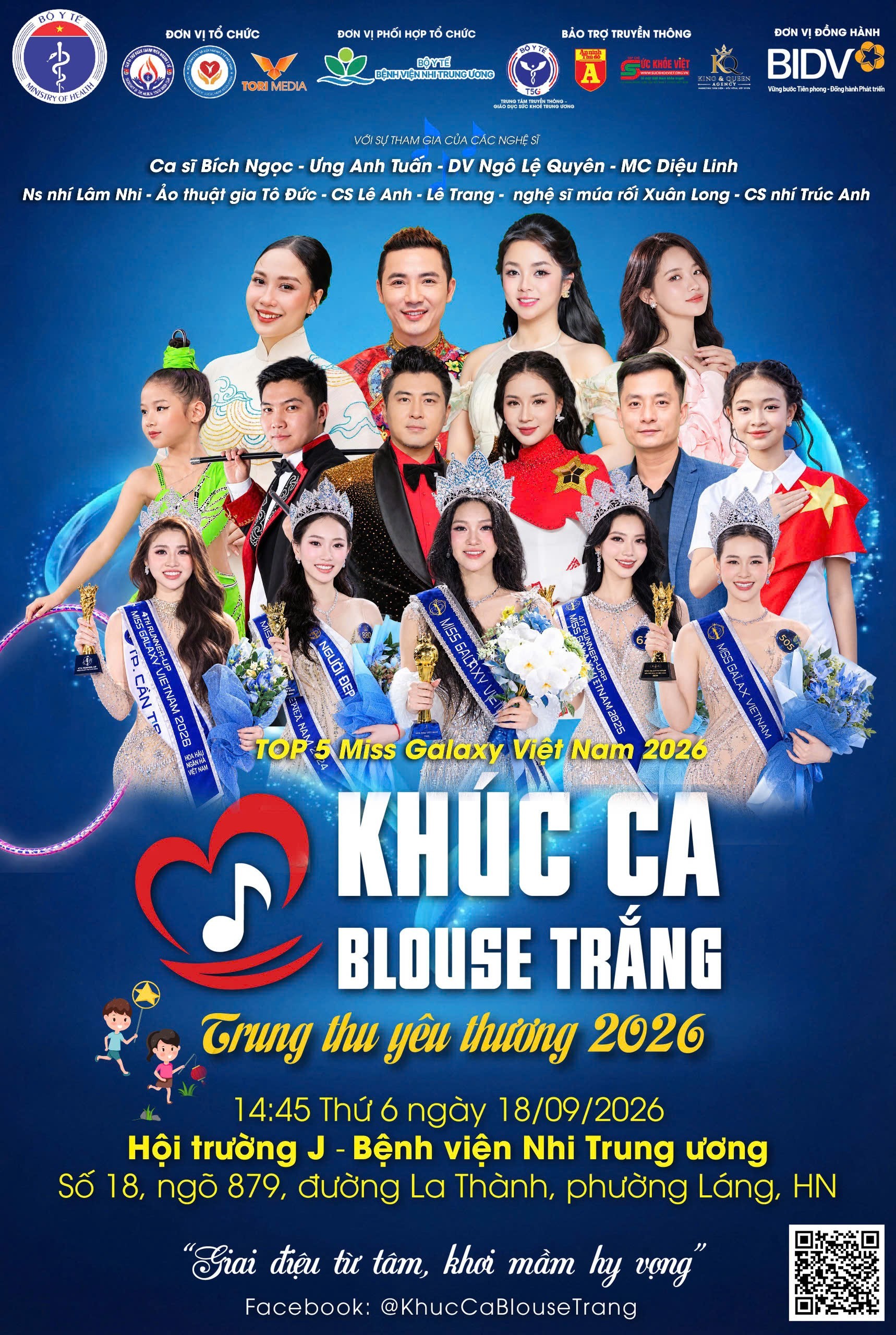 KHÚC CA BLOUSE TRẮNG – TRUNG THU YÊU THƯƠNG 2026: Âm nhạc thắp sáng niềm tin tại Bệnh viện Nhi Trung ương KHÚC CA BLOUSE TRẮNG – TRUNG THU YÊU THƯƠNG 2026: Âm nhạc thắp sáng niềm tin tại Bệnh viện Nhi Trung ương