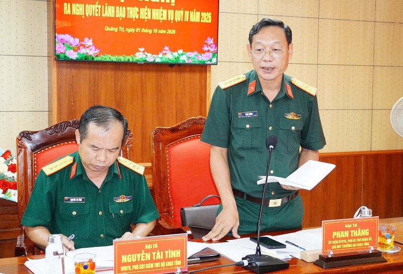 Quảng Trị tập trung thực hiện nhiệm vụ quốc phòng, quân sự địa phương trong quý IV Quảng Trị tập trung thực hiện nhiệm vụ quốc phòng, quân sự địa phương trong quý IV