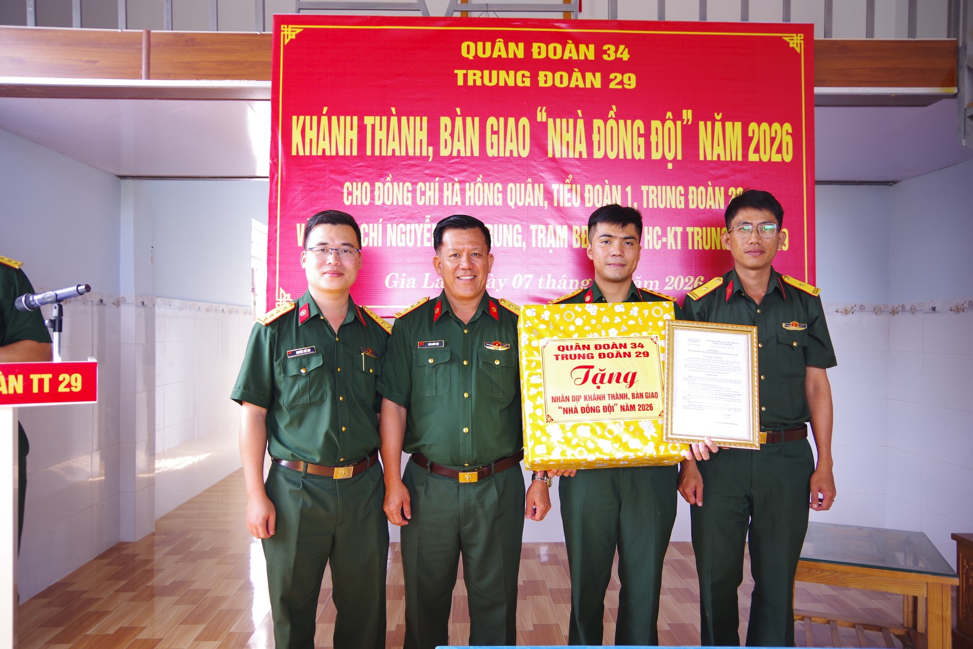 Trung đoàn 29 khánh thành, bàn giao Trung đoàn 29 khánh thành, bàn giao