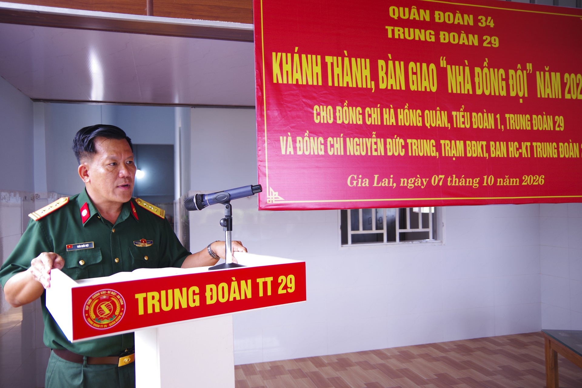 Trung đoàn 29 khánh thành, bàn giao Trung đoàn 29 khánh thành, bàn giao