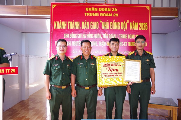 Trung đoàn 29 khánh thành, bàn giao "Nhà đồng đội" năm 2026