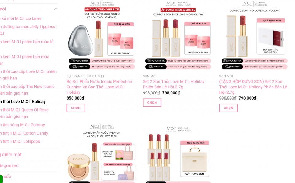 Thu hồi 313 số tiếp nhận Phiếu công bố mỹ phẩm, M.O.I Cosmetics có 40 sản phẩm trong danh sách